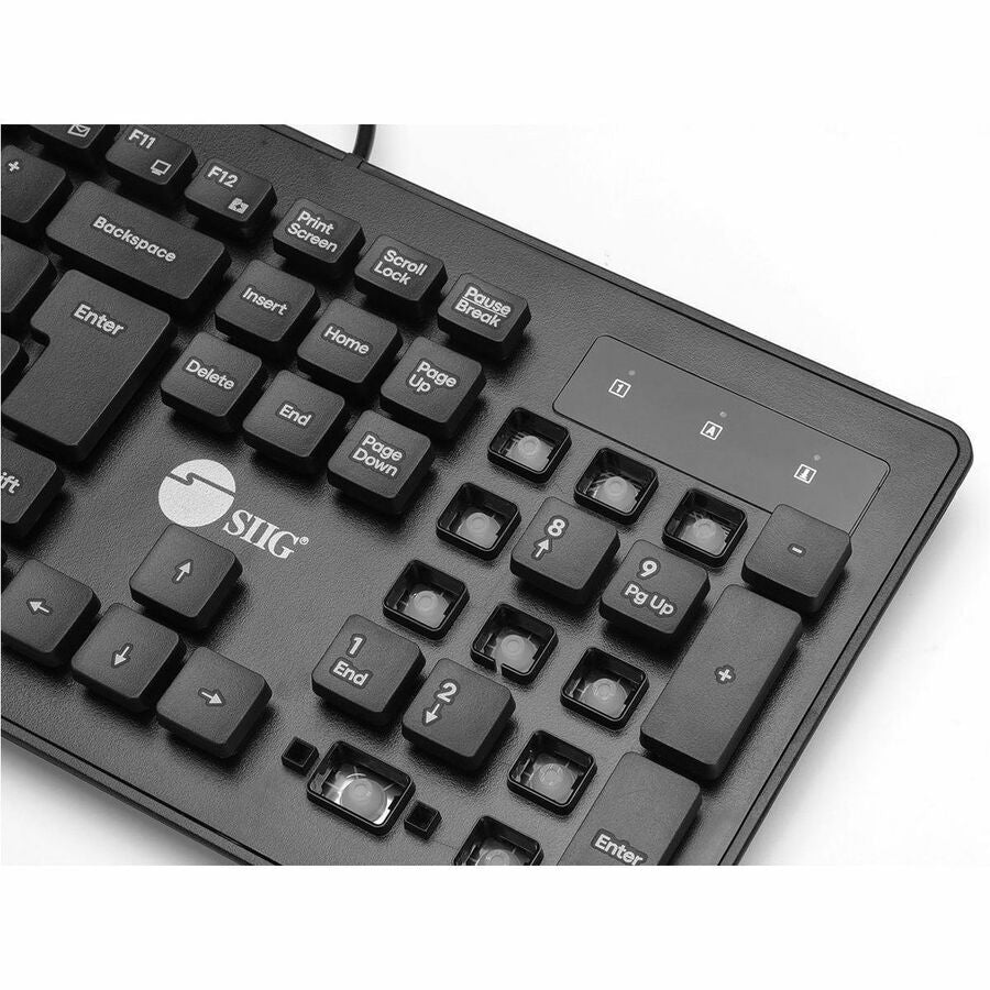 SIIG Industrial Grade Washable & Dustproof USB Multimedia Keyboard — JK-US0U11-S1