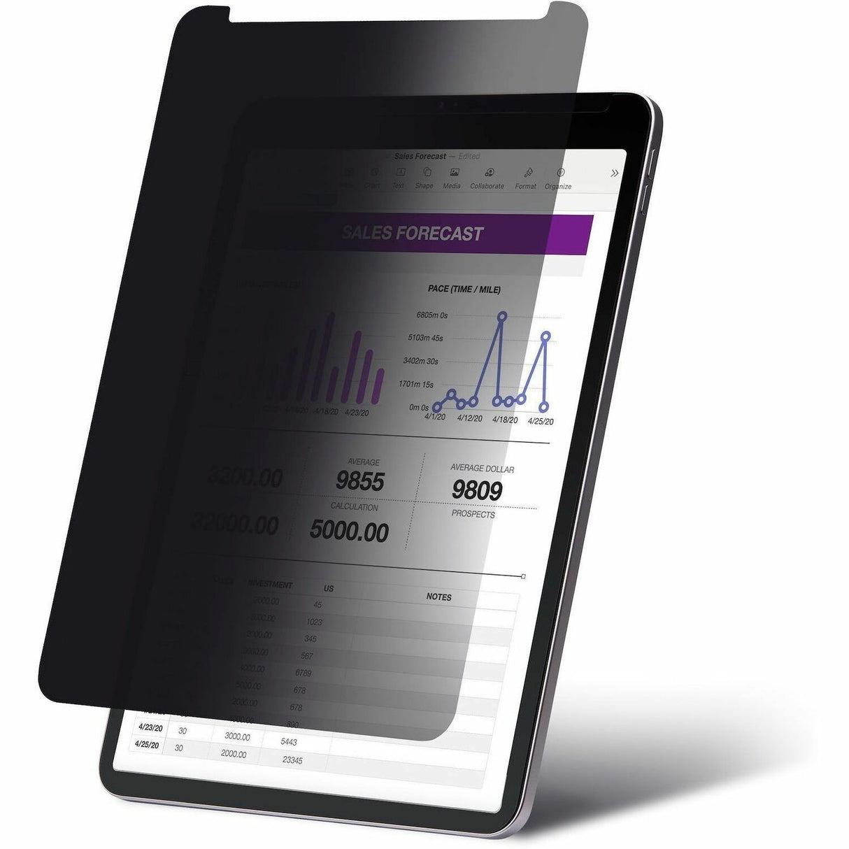 StarTech.com 4-Way Privacy Screen For 12.9-inch iPad Pro, 3rd Gen and Up, Portrait/Landscape, Touch-Enabled, +/- 30 Deg. View, Anti-Glare — 129IP-PRIVACY-SCREEN
