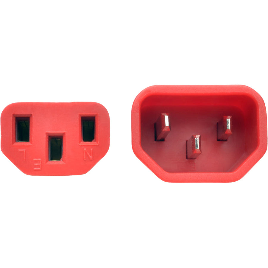 Eaton Tripp Lite Series Heavy-Duty PDU Power Cord, C13 to C14 - 15A, 250V, 14 AWG, 3 ft. (0.91 m), Red — P005-003-ARD