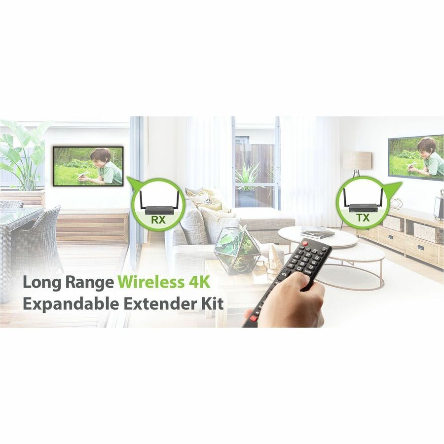 IOGEAR Long Range Wireless 4K Video Transmitter and Receiver Kit with Local Passthrough — GWLRSSKIT4K