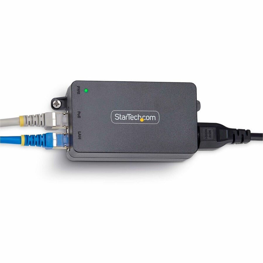 StarTech.com 1-Port Gigabit PoE+ Injector, 10M/100M/1G Ethernet, PoE/PoE+ (802.3af/802.3at), 30W Power Budget, Wall Mountable, Unmanaged — AF211C-POE-INJECTOR