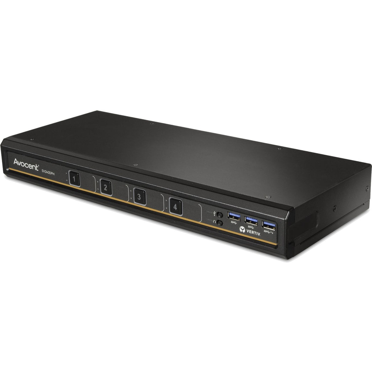 Vertiv Avocent SwitchView Desktop KVM | 4 Port | Single Head | Universal Connector | TAA Compliant — SV240DPH-400