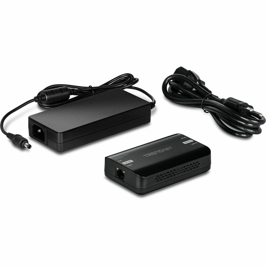 TRENDnet 10G PoE++ Injector, TPE-318GI, Converts a NonPoE Port to A PoE++ 10G Port, Supplies PoE (15.4W), PoE+ (30W), or PoE++ (90W) — TPE-318GI