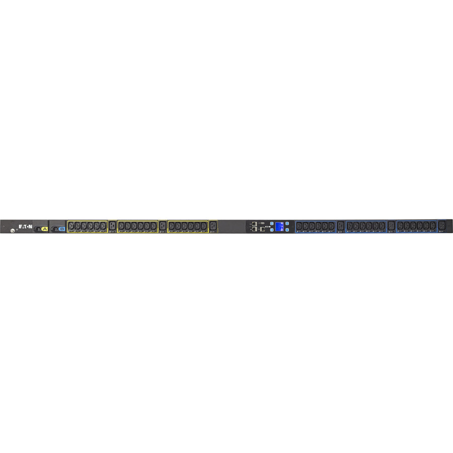 Eaton Metered Input rack PDU, 0U, L6-30P input, 5.76 kW max, 200-240V, 24A, 10 ft cord, Single-phase, Outlets: (36) C13 Outlet grip, (6) C19 Outlet grip — EMI104-10