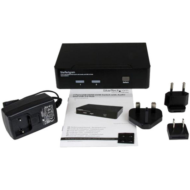 StarTech.com 2 Port USB HDMI KVM Switch w/ Audio & USB 2.0 Hub — SV231HDMIUA