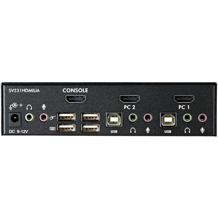 StarTech.com 2 Port USB HDMI KVM Switch w/ Audio & USB 2.0 Hub — SV231HDMIUA