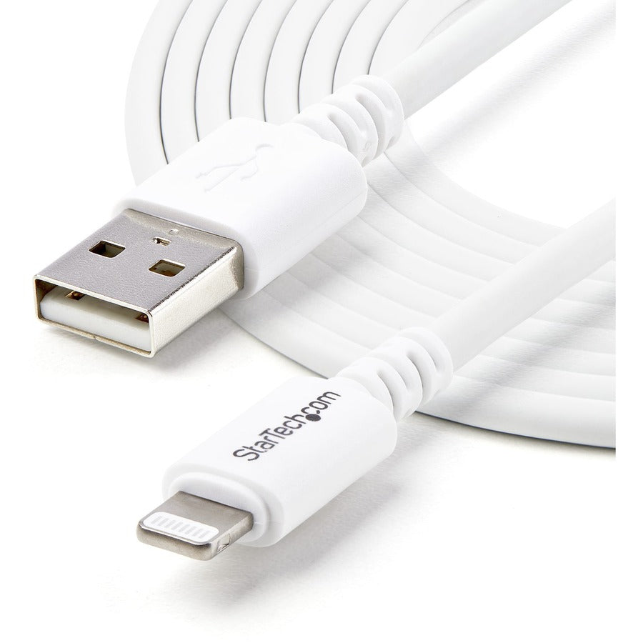 StarTech.com 3m (10ft) Long White Apple�® 8-pin Lightning Connector to USB Cable for iPhone / iPod / iPad — USBLT3MW