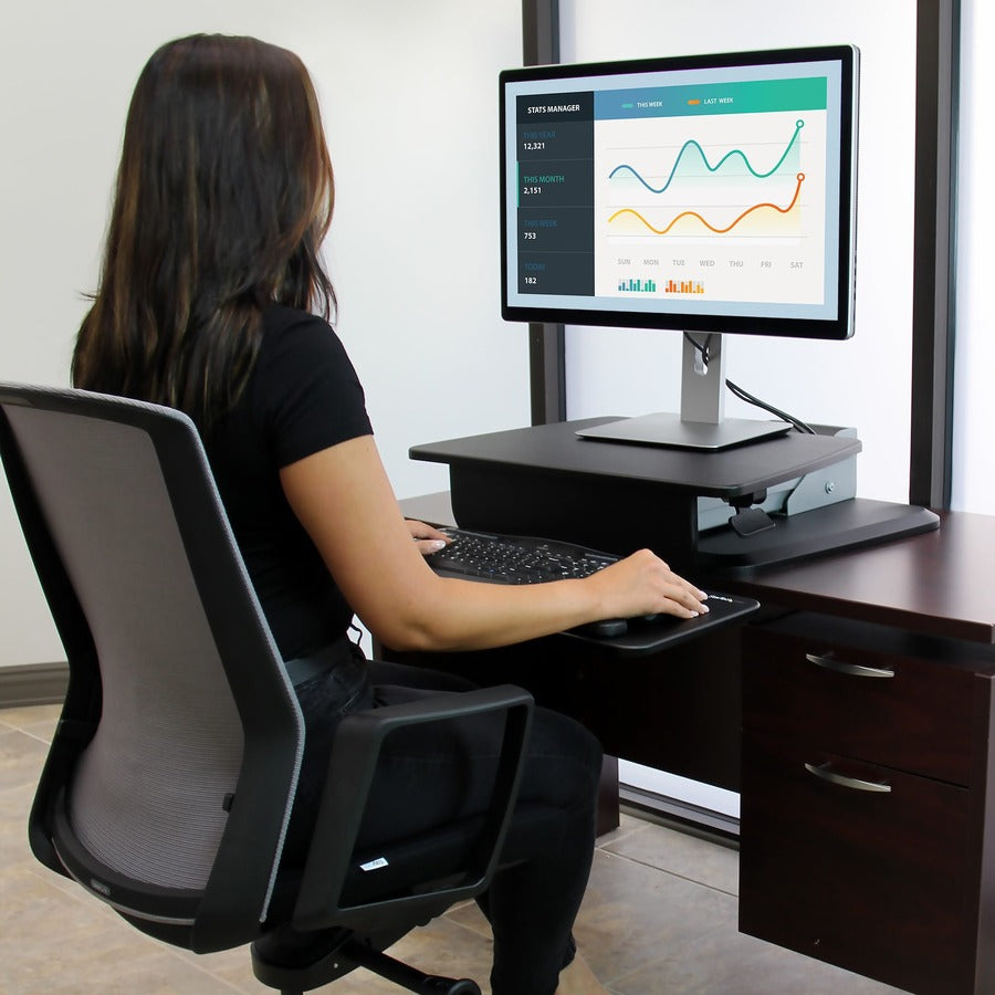 StarTech.com Height Adjustable Standing Desk Converter - Sit Stand Desk with One-finger Adjustment - Ergonomic Desk — ARMSTS