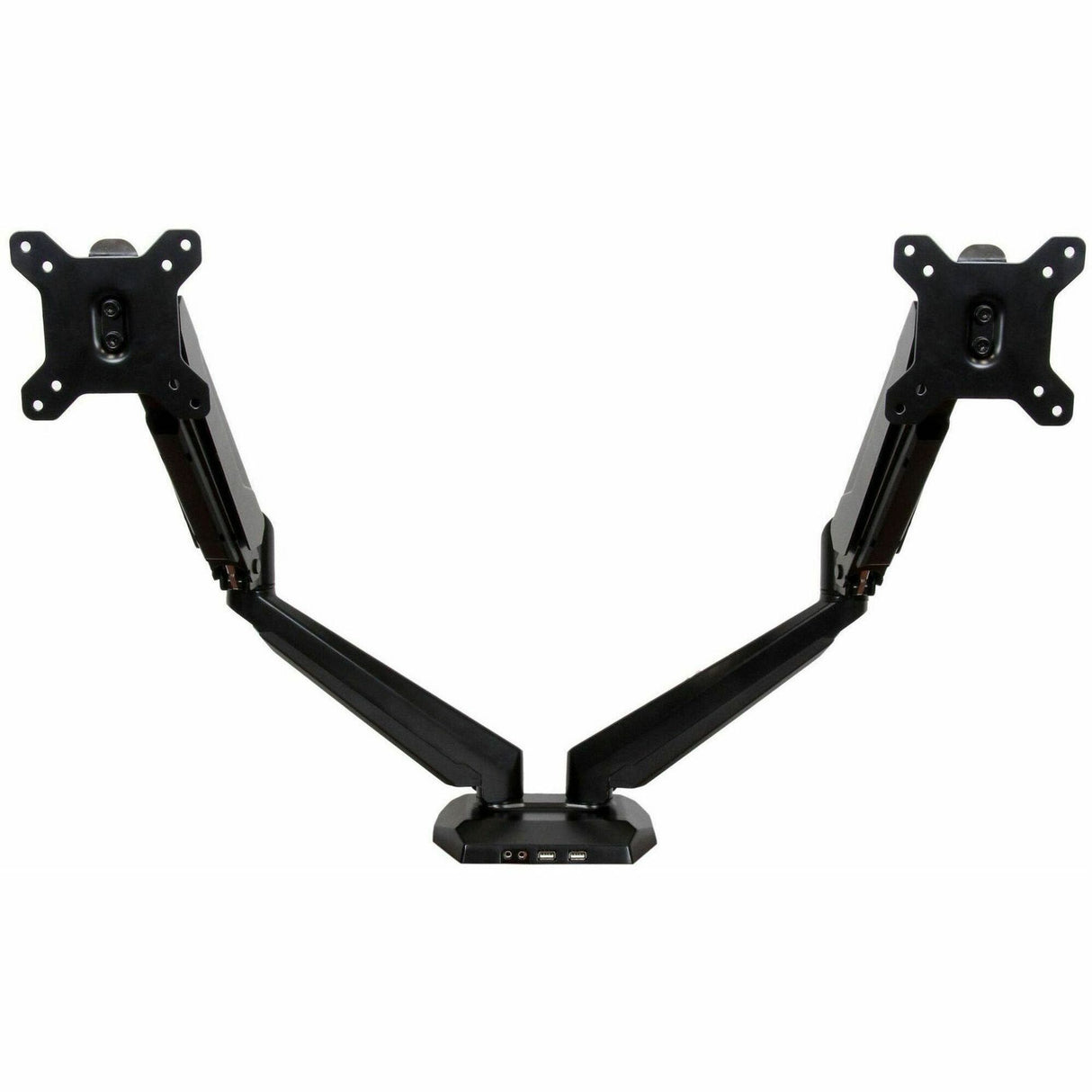 StarTech.com Dual Monitor Arm, USB Hub and Audio Ports in Base, Monitors up to 32" (17.6lb/8kg), VESA Monitor Stand Desk Mount — ARMSLIMDUO