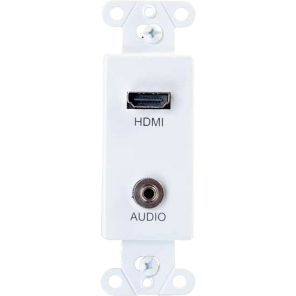 C2G Decorative Wall Plate with HDMI Pigtail and 3.5mm White — 39872