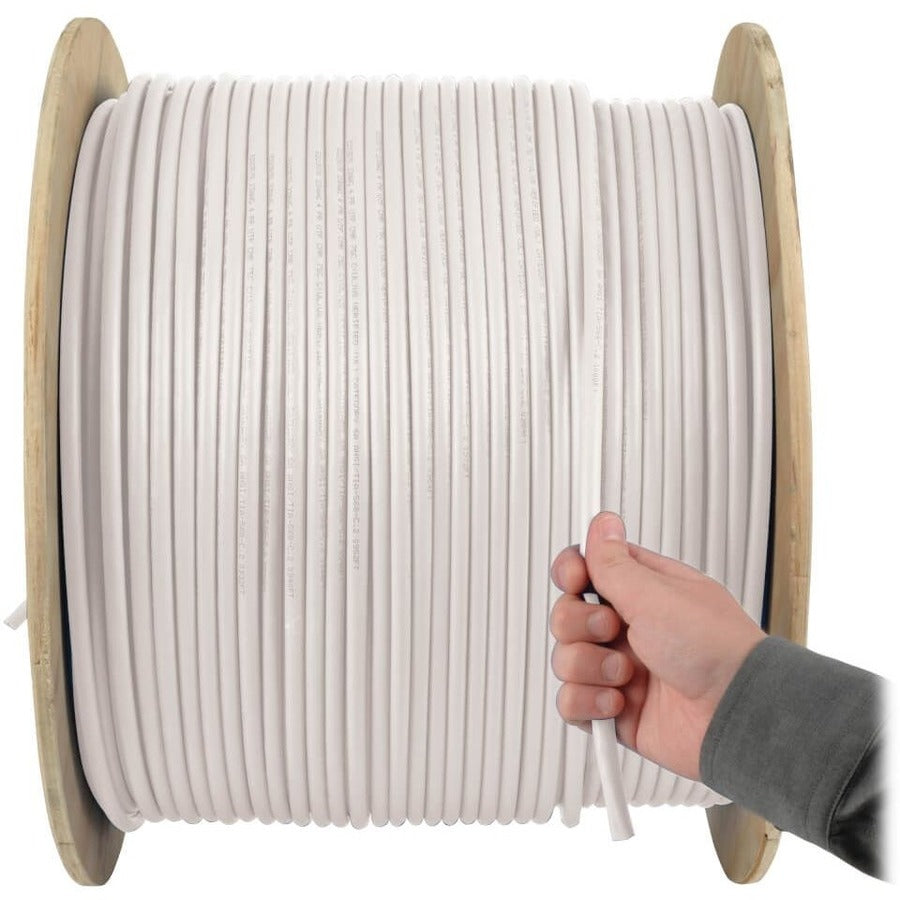 Eaton Tripp Lite Series Cat5e 350 MHz Solid Core Plenum-Rated (UTP) PVC Bulk Ethernet Cable - White, 1000 ft. (304.8 m), TAA — N024-01K-WH