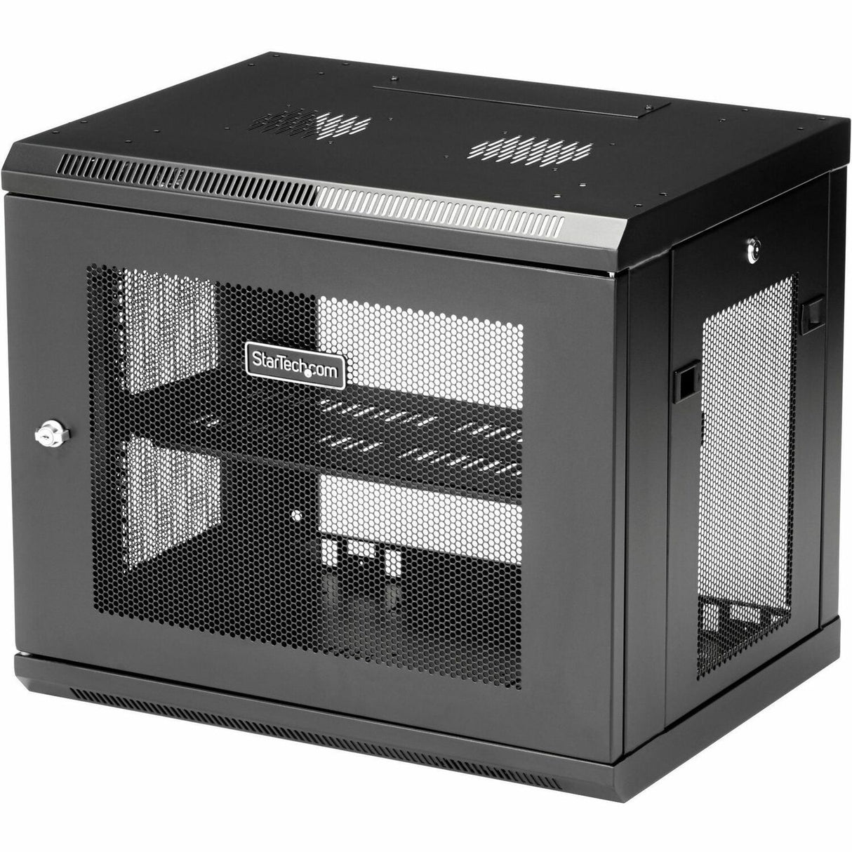 StarTech.com 2-Post 9U Wall Mount Network Cabinet, 19" Wall-Mounted Server Rack for Data / IT Equipment, Small Lockable Rack Enclosure — RK9WALM