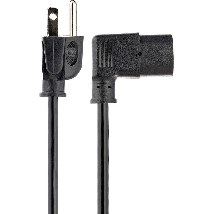 StarTech.com 3ft (1m )Computer Power Cord, NEMA 5-15P to Right Angle C13, 10A 125V, 18AWG, Replacement AC Power Cord, Monitor Power Cable — PXT101L3
