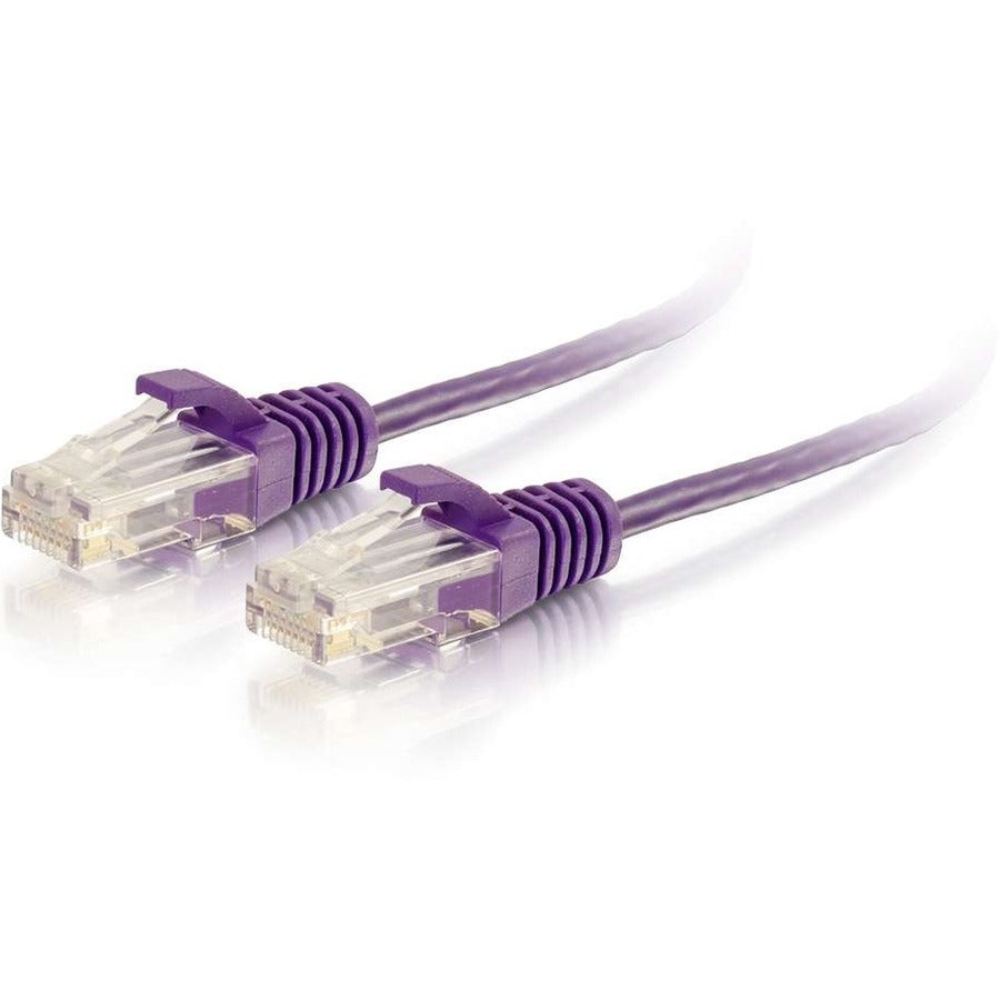C2G 10ft Cat6 Snagless Unshielded (UTP) Slim Ethernet Cable - Cat6 Network Patch Cable - PoE - Purple — 01184