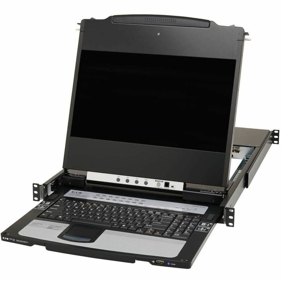 Eaton Tripp Lite Series NetDirector 16-Port DisplayPort KVM Switch Console with 17 in. LCD, Dual Rail, 1U Rack-Mount, TAA — B030-DP16-17D