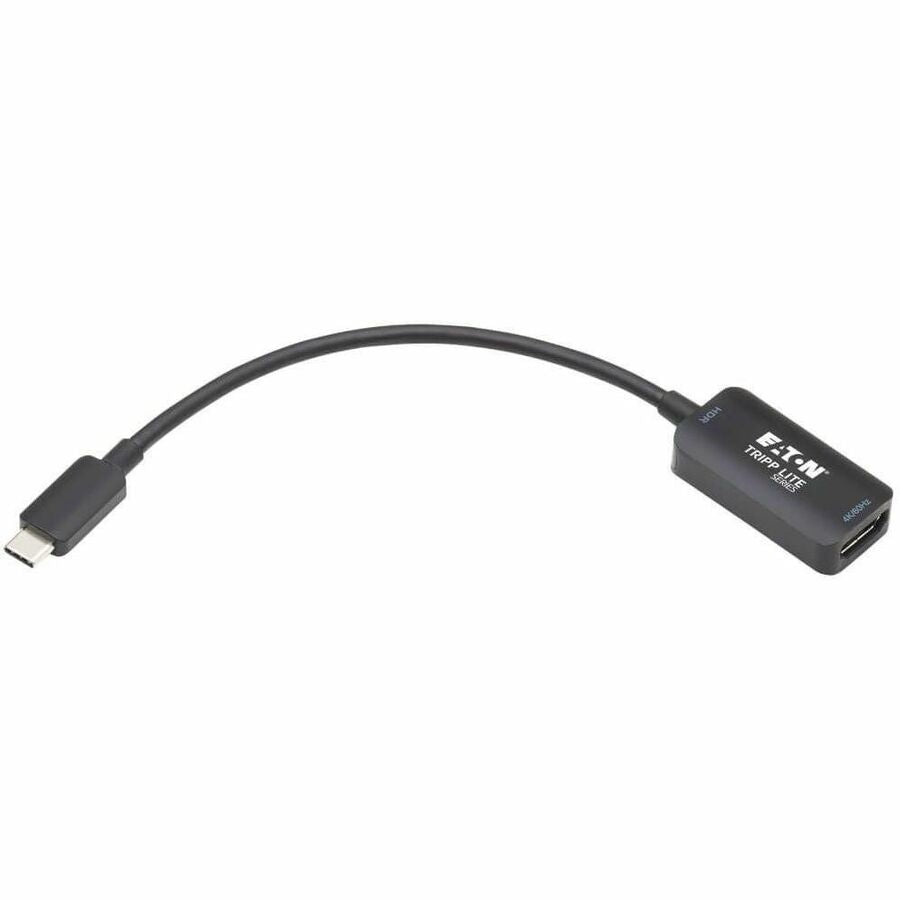 Eaton Tripp Lite Series USB-C to HDMI Active Adapter Cable (M/F), 4K 60 Hz, HDR, 4:4:4, DP 1.2 Alt Mode, HDCP 2.2, Black, 6 in. (15.2 cm) — U444-06N-HDR-B