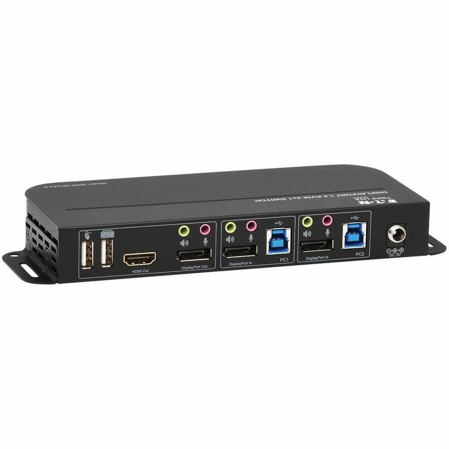 Eaton Tripp Lite Series 2-Port DisplayPort/USB KVM Switch - 4K 60 Hz, HDR, HDCP 2.2, IR, DP 1.4, USB Sharing, USB 3.0 Cables — B005-DPUA2-K