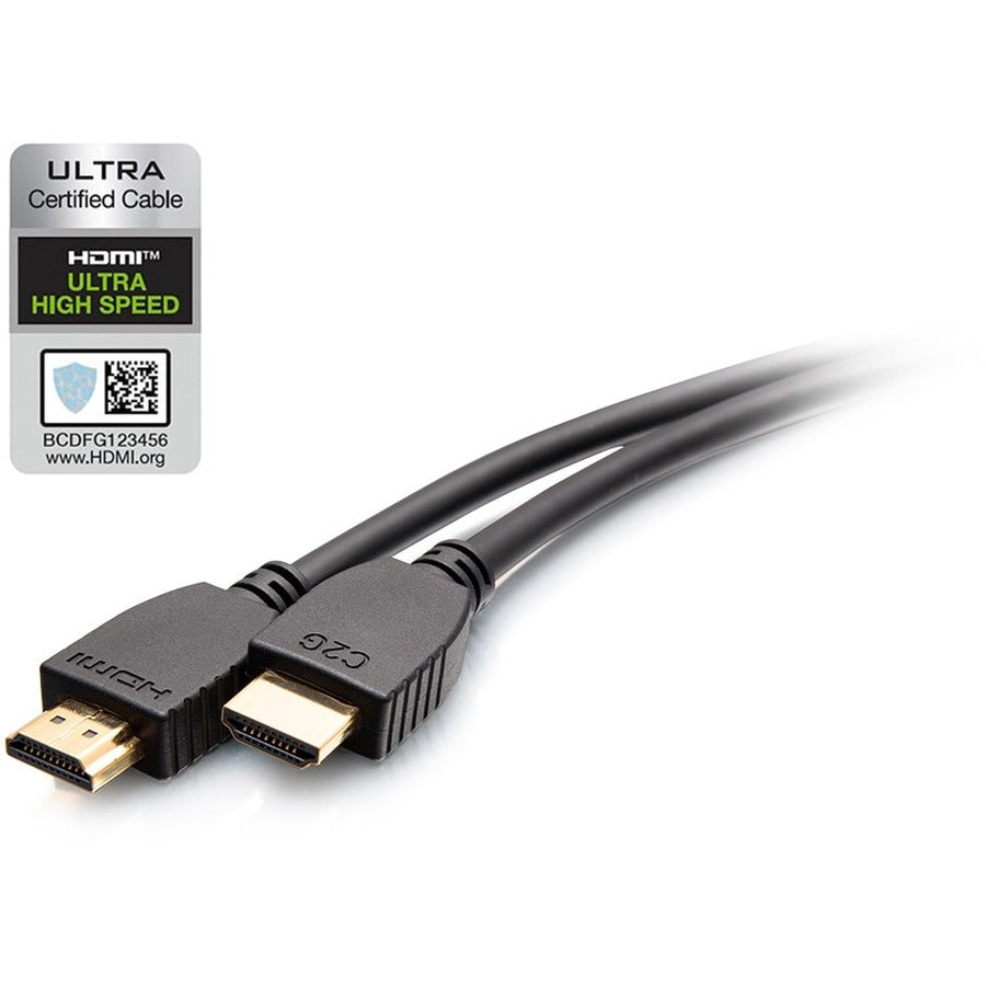 C2G 6ft Plus Series Ultra High Speed HDMI Cable with Ethernet - In-Wall CL2 Rated - 8K 60Hz - M/M - Black — C2G10411