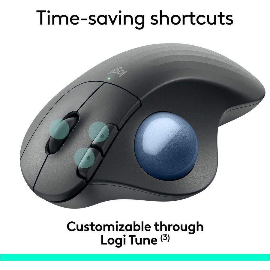 Logitech ERGO M575 Wireless Trackball Mouse for Business - Ergonomic Design, Logi Bolt, Bluetooth, Graphite — 910-006197