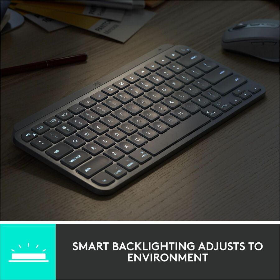 Logitech MX Keys Mini Wireless Illuminated Keyboard for Business, Compact, Logi Bolt Technology, Graphite — 920-010594