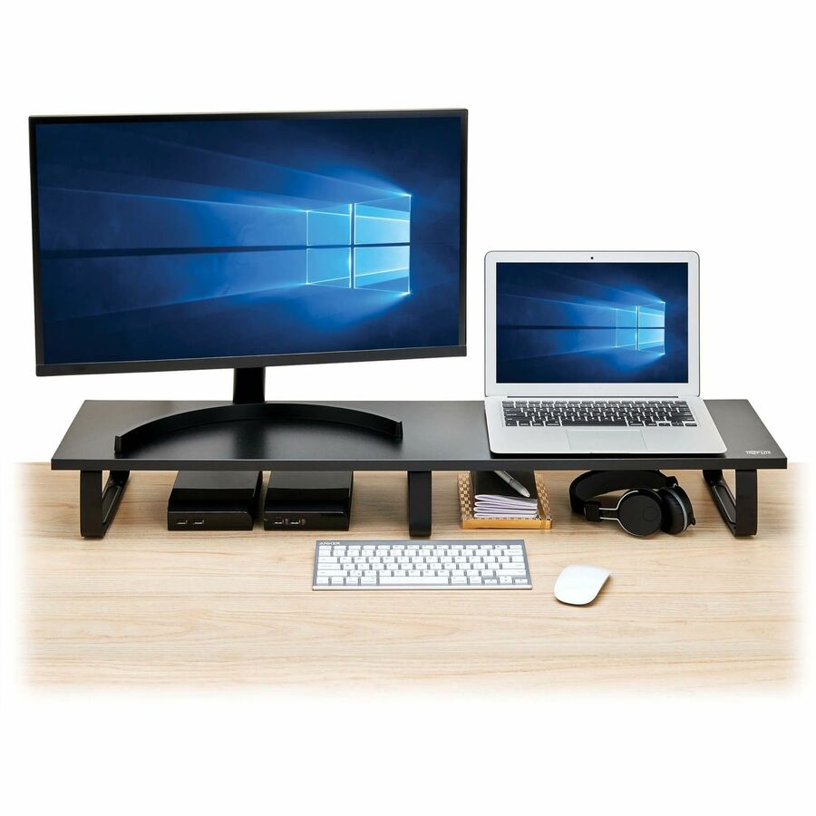 Eaton Tripp Lite Series Extra-Wide Dual-Monitor Riser for Desk, 39 x 10 in. - Wood, Black — MR4010