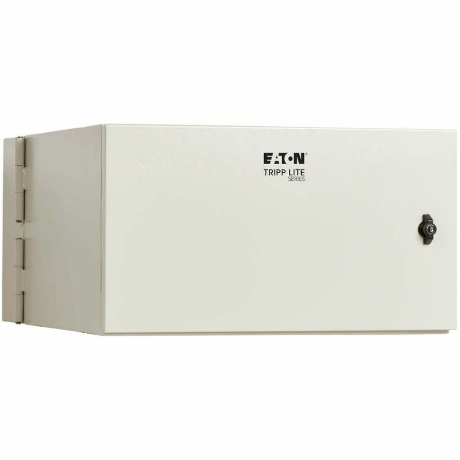 Eaton Tripp Lite Series SmartRack Industrial Enclosure with Lock - NEMA 4, Wall Mount, Metal Construction, Hinged Back, 28 in. Depth, 6U, Gray — SRN4G6US