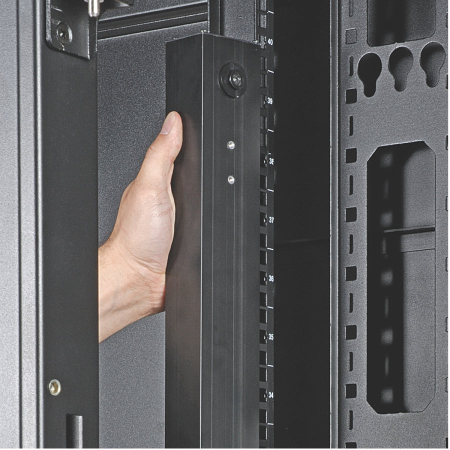 Tripp Lite by Eaton 7.7kW Single-Phase Local Metered PDU, 200-240V Outlets (8 C19 and 40 C13), IEC-309 32A Blue Input, 10 ft. (3.05 m) Cord, 0U Vertical, TAA, 70 in. — PDUMV32HV