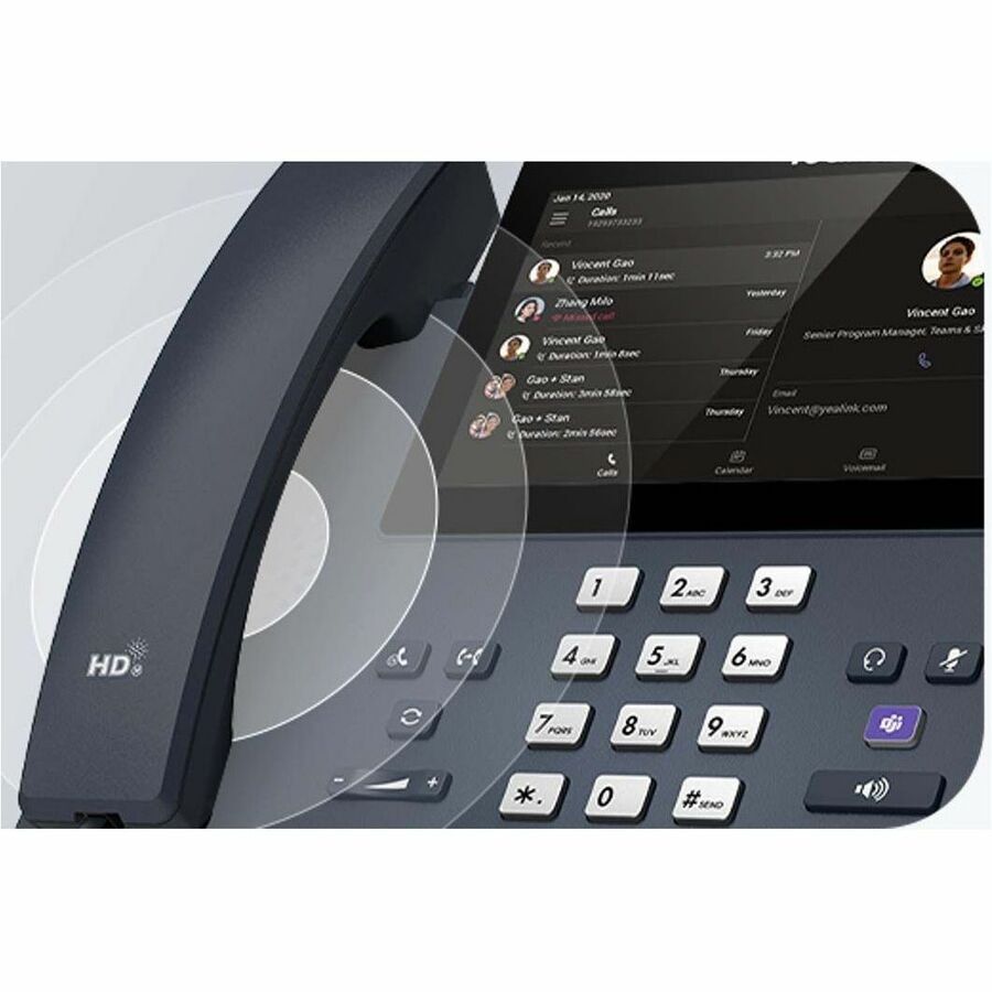 Yealink IP Phone - Corded - Bluetooth, Wi-Fi - Wall Mountable, Desktop - Classic Gray — 1301017