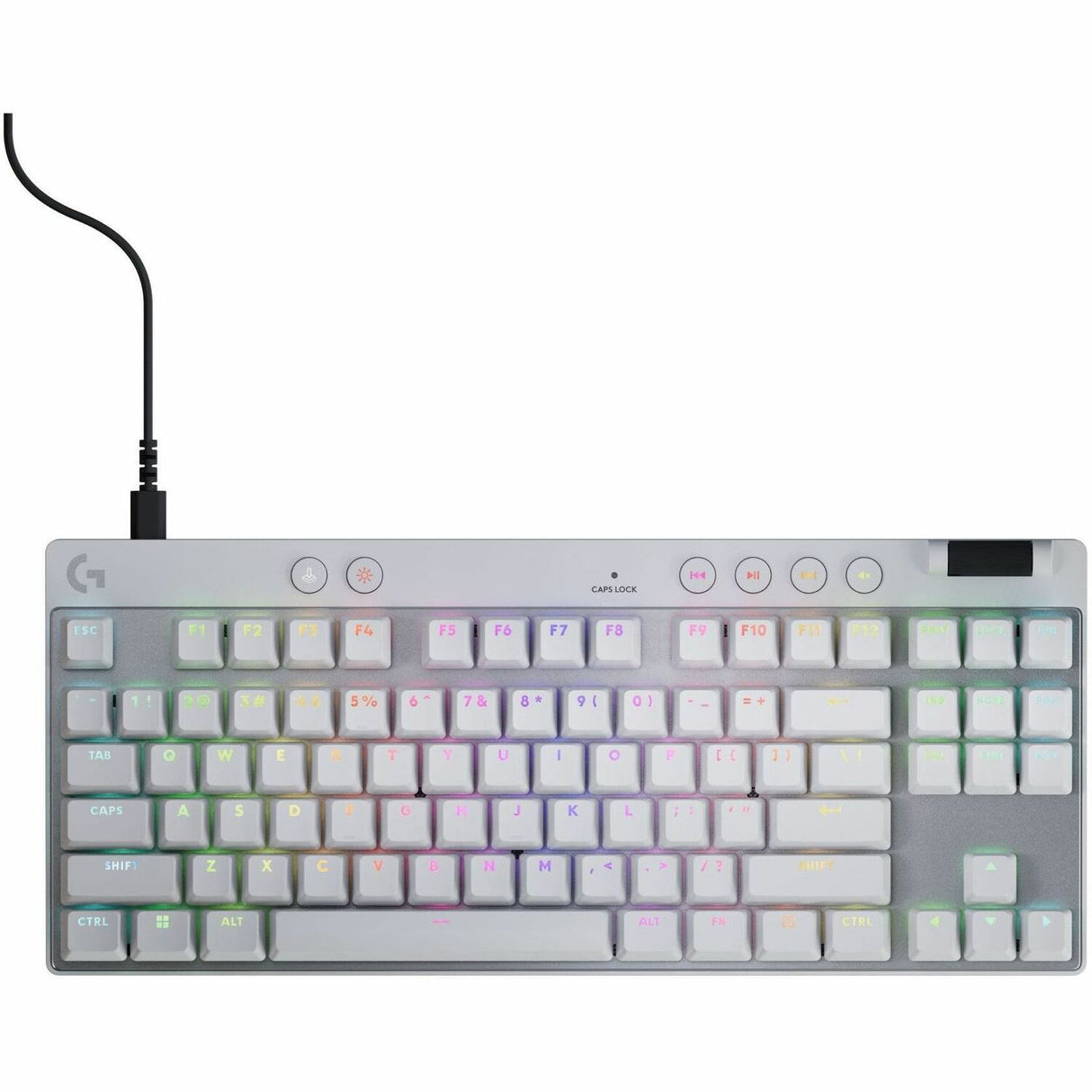 Logitech G PRO X TKL RAPID Tenkeyless Wired Gaming Keyboard With Magnetic Analog Switches, Rapid Trigger Mode, Adjustable Actuation, and Customizable RGB Lighting, Off-white — 920-013132
