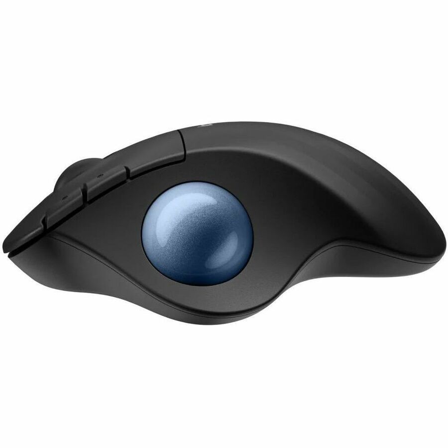 Logitech ERGO M575S Wireless Trackball Mouse, Wireless Ergonomic Mouse With Bluetooth and Encrypted Dongle, Comfortable Thumb Control, Precise and Smooth Tracking, for PC/Mac (Black+Blue Ball) — 910-007026