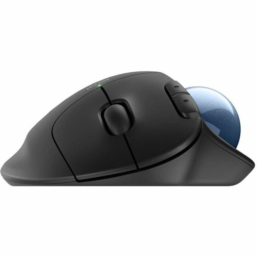 Logitech ERGO M575S Wireless Trackball Mouse, Wireless Ergonomic Mouse With Bluetooth and Encrypted Dongle, Comfortable Thumb Control, Precise and Smooth Tracking, for PC/Mac (Black+Blue Ball) — 910-007026