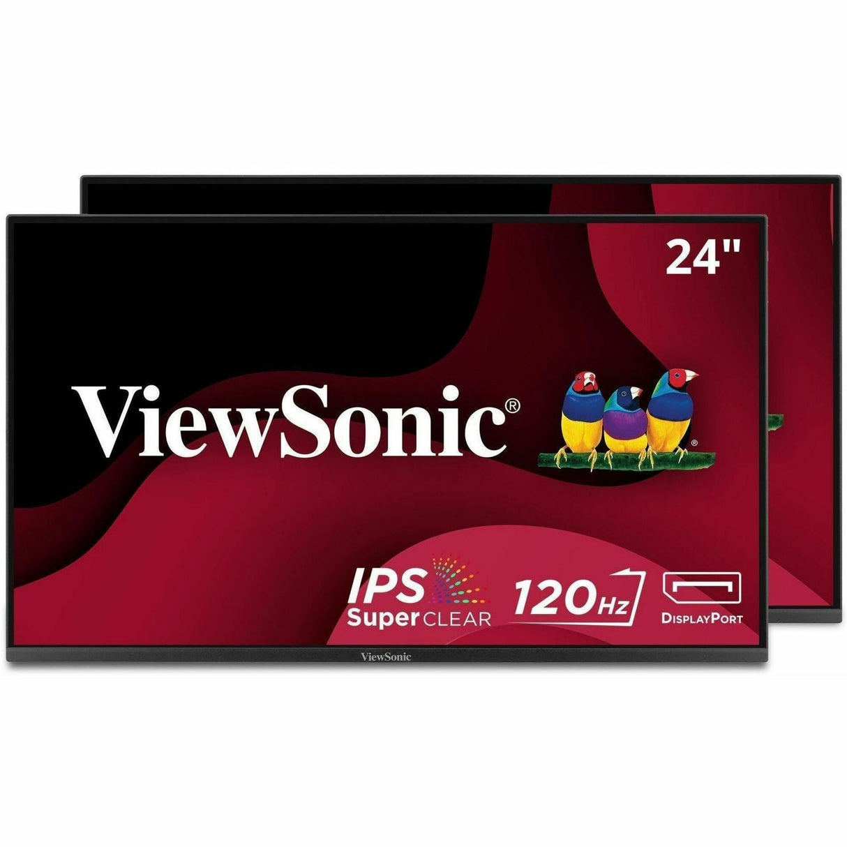 ViewSonic VA2456A-MHD_H2 Dual Monitor Pack Head-Only 1080p IPS Frameless Monitors with 120Hz, Eye Care, VESA Mountable, HDMI, DisplayPort and VGA Inputs for Home and Office — VA2456A-MHD_H2