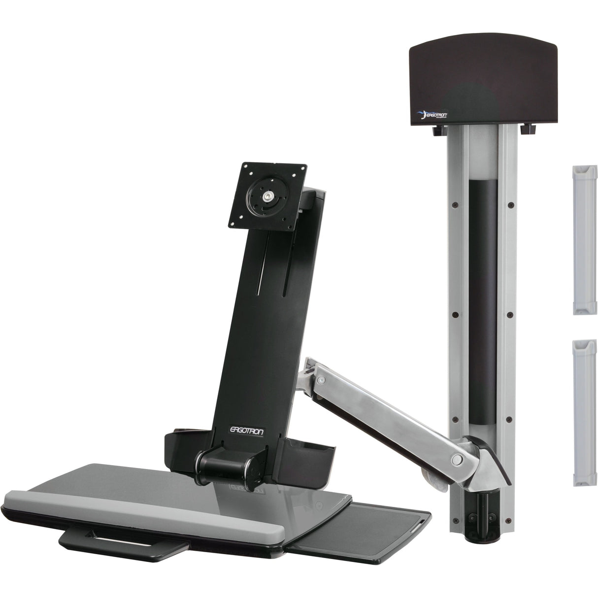 Ergotron StyleView 45-273-026 Multi Component Mount for Flat Panel Display, Keyboard, CPU - Polished Aluminum — 45-273-026