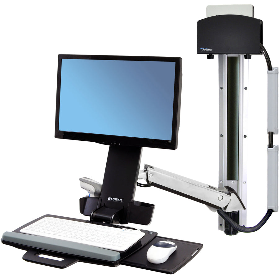 Ergotron StyleView 45-273-026 Multi Component Mount for Flat Panel Display, Keyboard, CPU - Polished Aluminum — 45-273-026