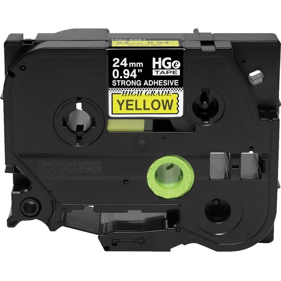 Brother HGES6515PK Black on Yellow Extra-Strength Adhesive Label Tape — HGES6515PK