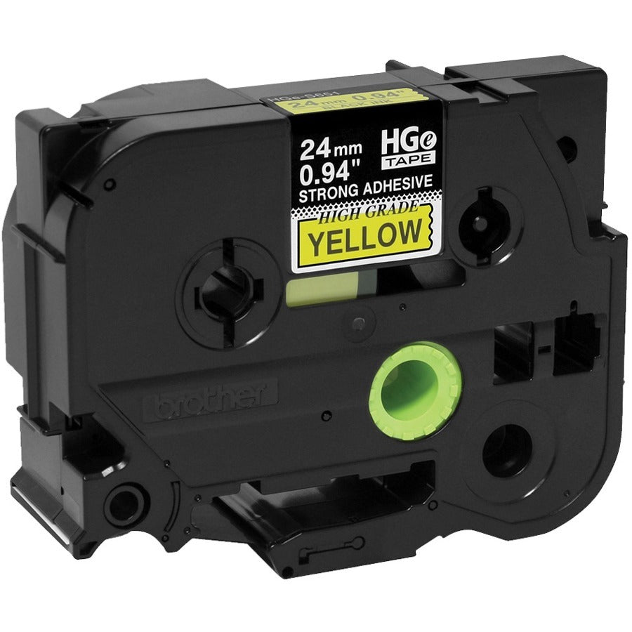 Brother HGES6515PK Black on Yellow Extra-Strength Adhesive Label Tape — HGES6515PK