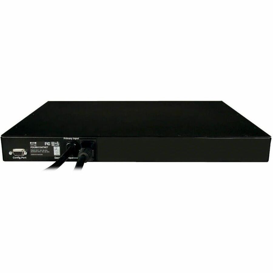 Eaton Tripp Lite Series 1.4kW Single-Phase Switched Automatic Transfer Switch PDU, 2 120V 5-15P 15A Inputs, 8 5-15R Outputs, 1U, TAA — PDUMH15ATNET