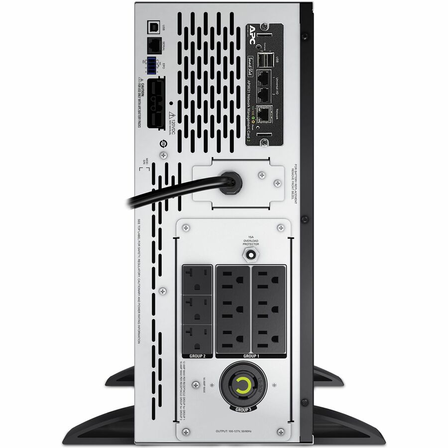 APC Smart-UPS X, Line Interactive, 3kVA, Rack/tower convertible 4U, 208V-230V, 8x C13+2x C19 IEC, Network card, Extended runtime — SMX3000HVNC