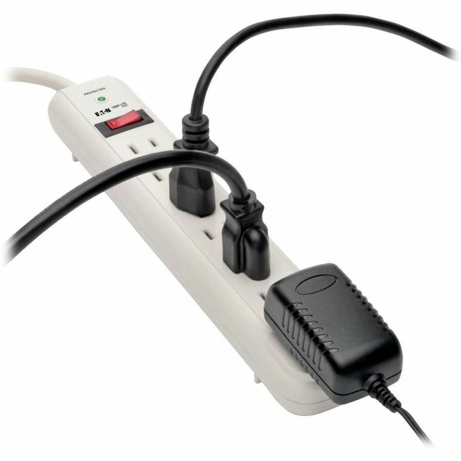 Eaton Tripp Lite Series Protect It! 7-Outlet Surge Protector, 12 ft. Cord, 1080 Joules, Diagnostic LED, Light Gray Housing — TLP712