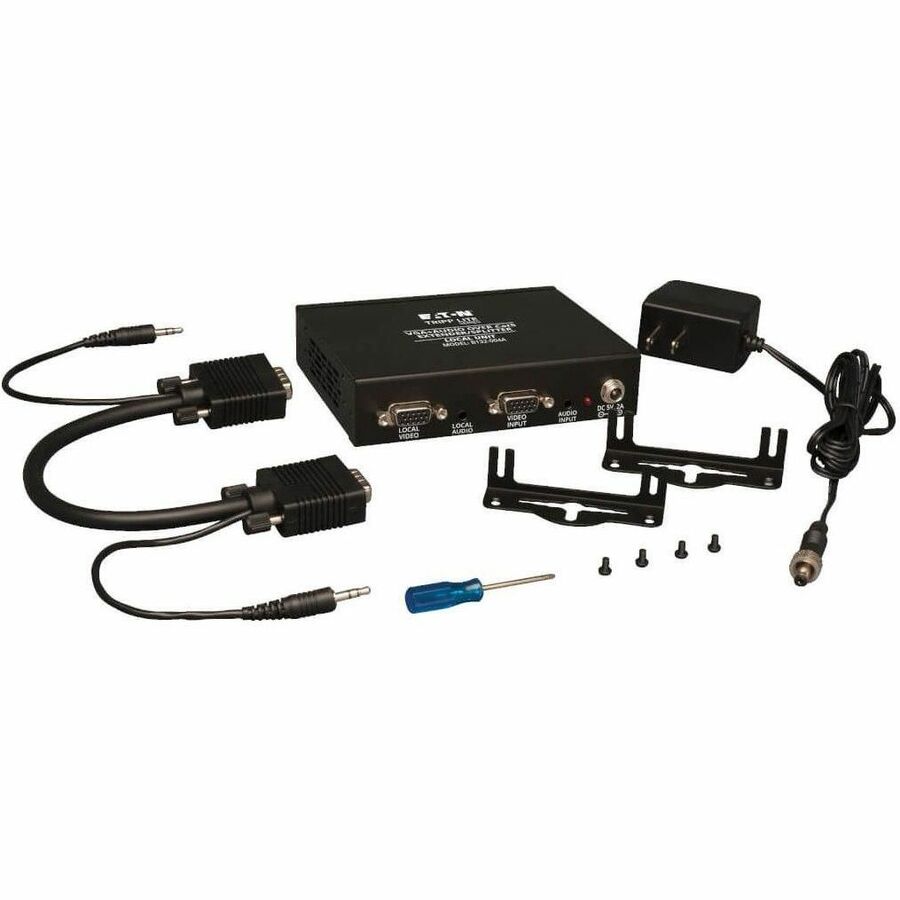Eaton Tripp Lite Series 4-Port VGA over Cat5/6 Splitter/Extender, Box-Style Transmitter for Video/Audio, Up to 1000 ft. (305 m), TAA — B132-004A-2