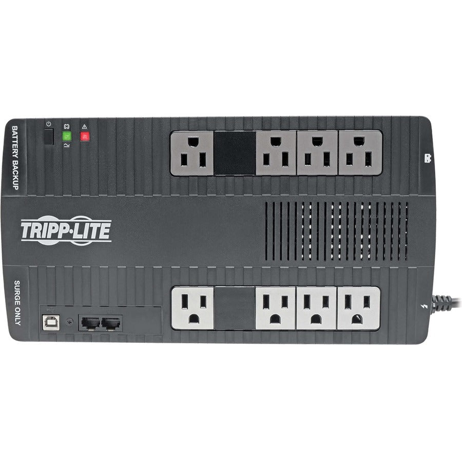 Eaton Tripp Lite Series 700VA 350W Line-Interactive UPS - 8 NEMA 5-15R Outlets, AVR, 120V, 50/60 Hz, USB, Desktop/Wall Mount — AVR700U