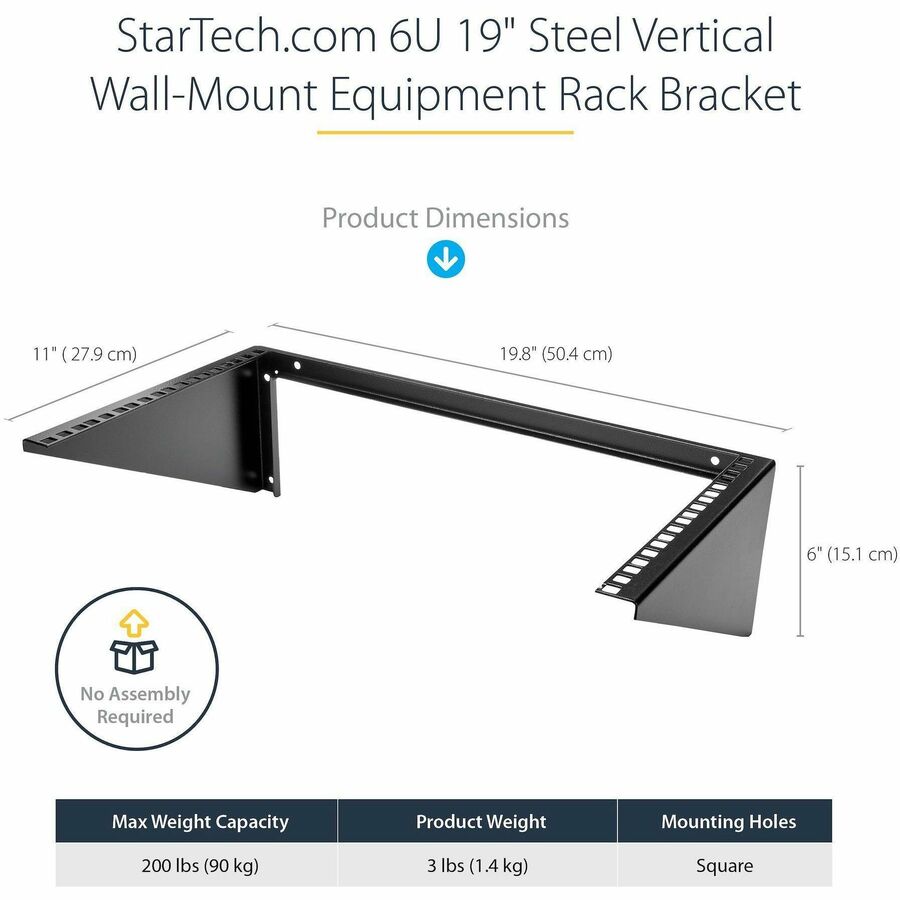 StarTech.com 6U 19-Inch Steel Vertical Rack and Wallmountable Server Rack — RK619WALLV
