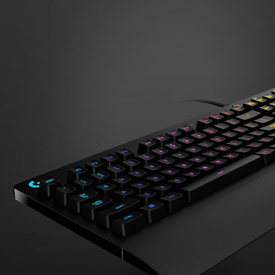 Logitech G213 Prodigy Gaming Keyboard - Wired RGB Backlit Keyboard with Mech-dome Keys, Palm Rest, Adjustable Feet, Media Controls, USB, Compatible with Windows — 920-008083