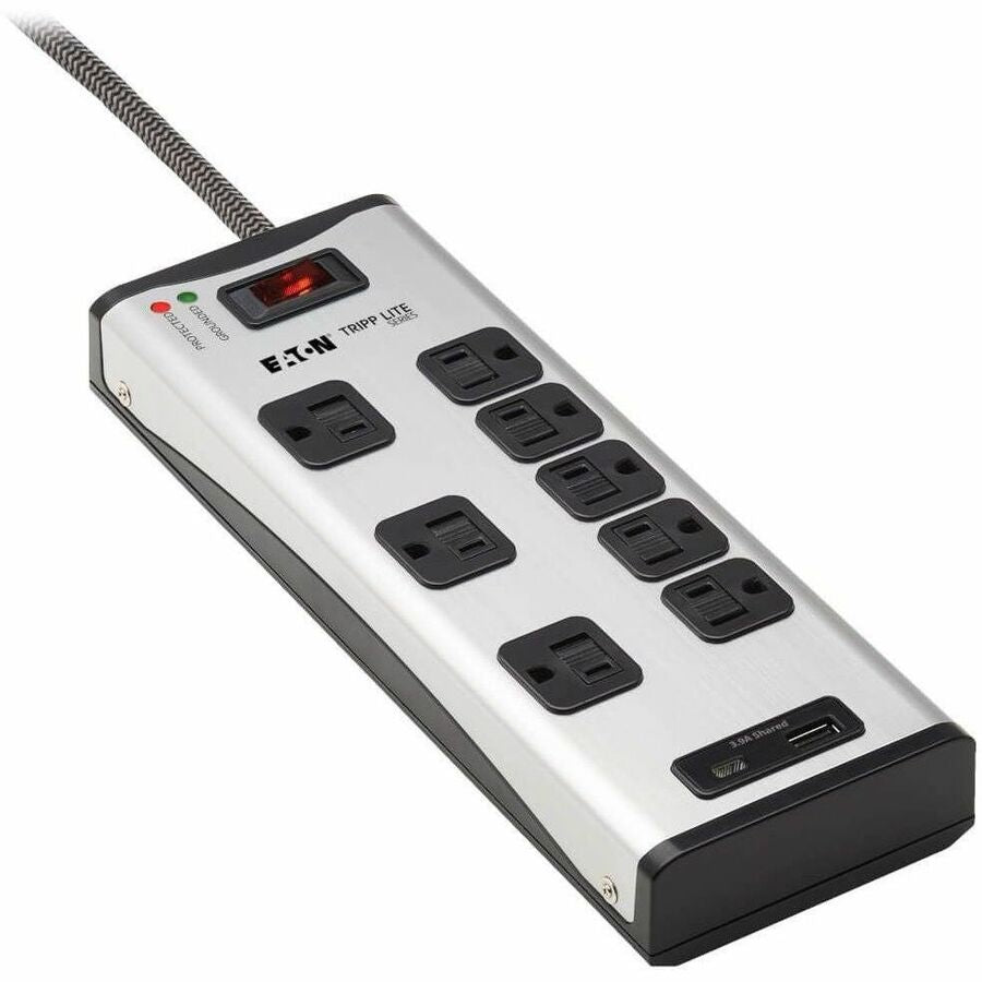 Eaton Tripp Lite Series 8-Outlet Surge Protector with 1 USB-A and 1 USB-C (3.9A Shared) - 8 ft. Cord, 2100 Joules, Metal Housing — TLM88USBC
