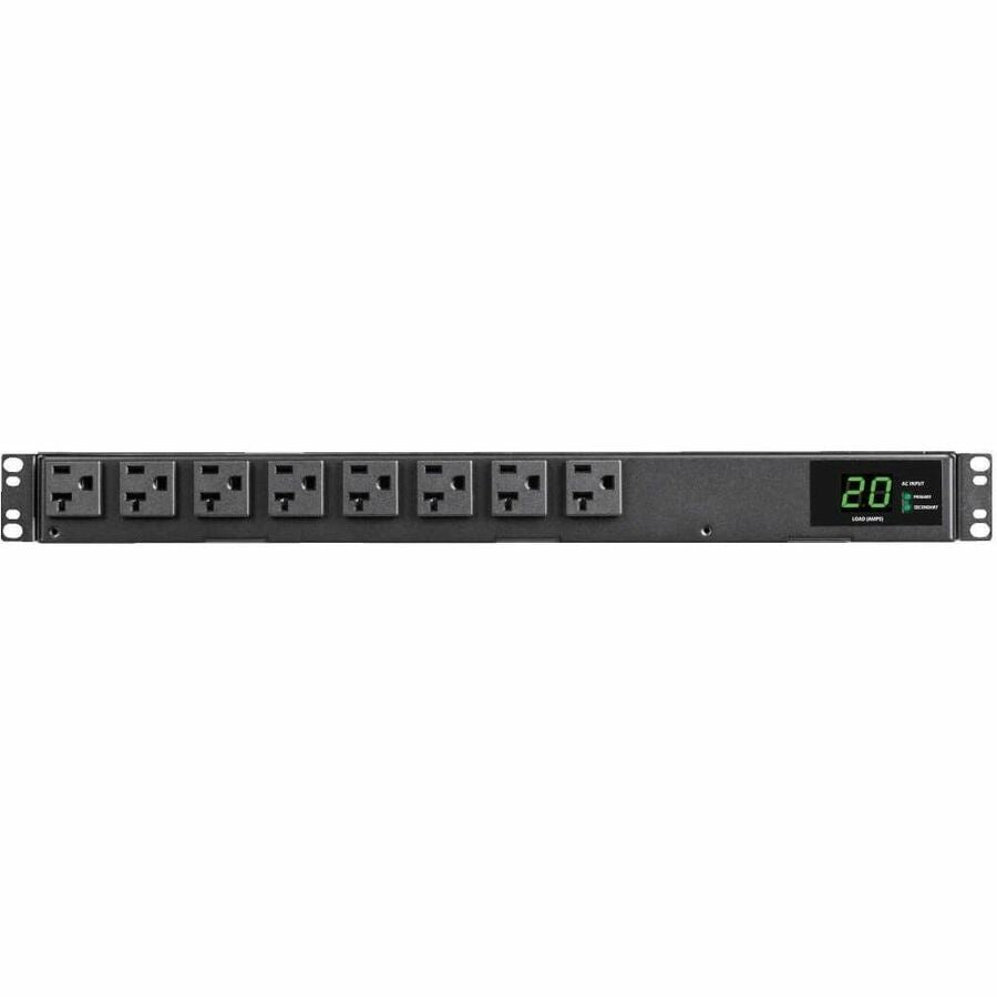 Eaton Tripp Lite Series 1.92kW 120V Single-Phase ATS/Local Metered PDU - 16 5-15/20R Outlets, Dual L5-20P/5-20P Inputs, 12 ft. Cords, 1U, TAA — PDUMH20ATS