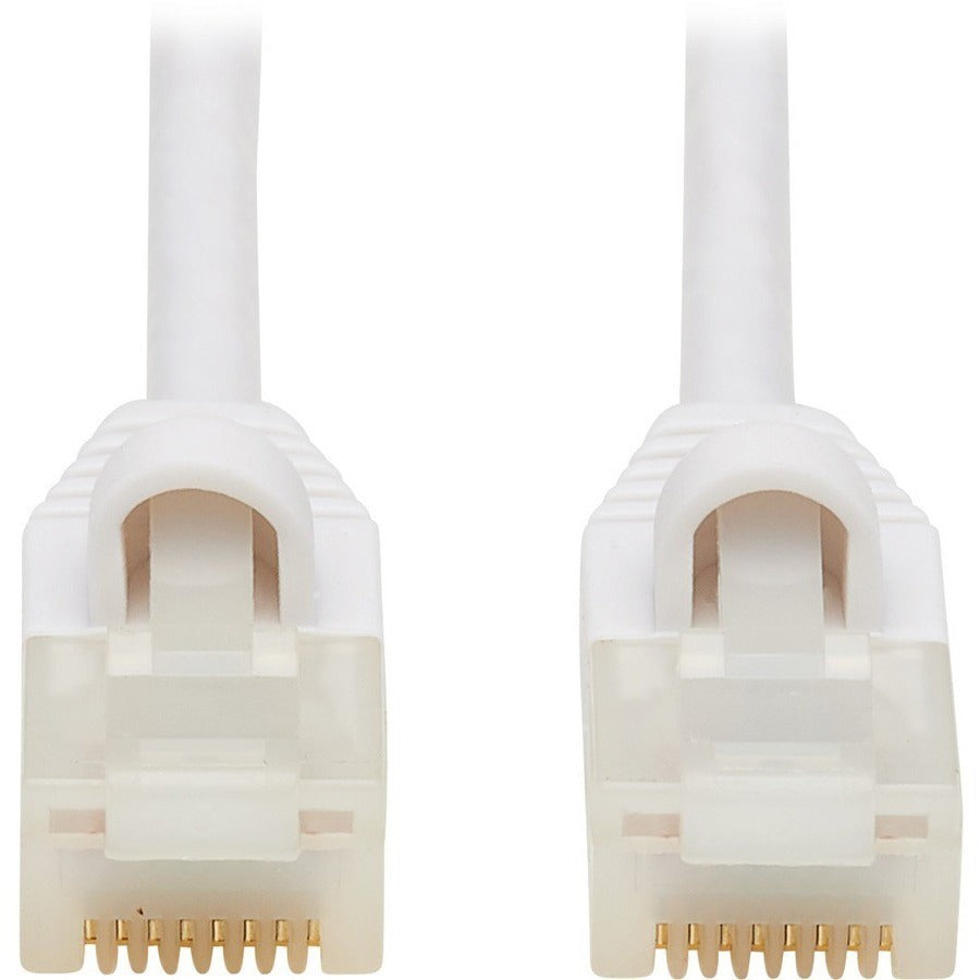 Eaton Tripp Lite Series Safe-IT Cat6a 10G Snagless Antibacterial S/FTP Ethernet Cable (RJ45 M/M), PoE, White, 7 ft. (2.13 m), TAA — N262AB-007-WH