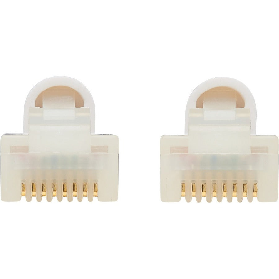 Eaton Tripp Lite Series Safe-IT Cat6a 10G Snagless Antibacterial S/FTP Ethernet Cable (RJ45 M/M), PoE, White, 7 ft. (2.13 m), TAA — N262AB-007-WH