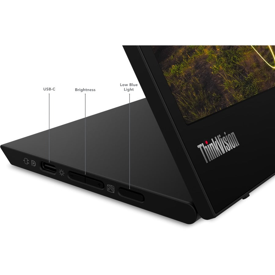 Lenovo ThinkVision M15 16" Class Full HD LED Monitor - 16:9 - Raven Black — 62CAUAR1US
