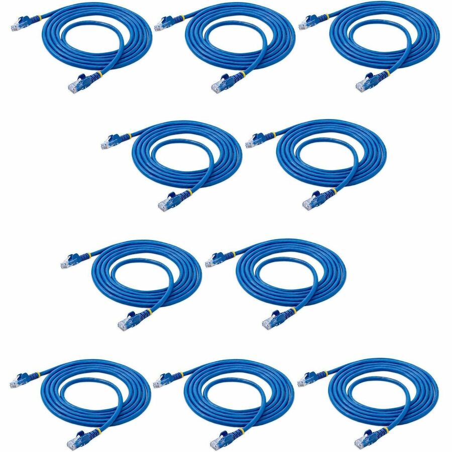 StarTech.com 7 ft. CAT6 Ethernet Cable - 10 Pack - ETL Verified - Blue CAT6 Patch Cord - Snagless RJ45 Connectors - 24 AWG - UTP — N6PATCH7BL10PK