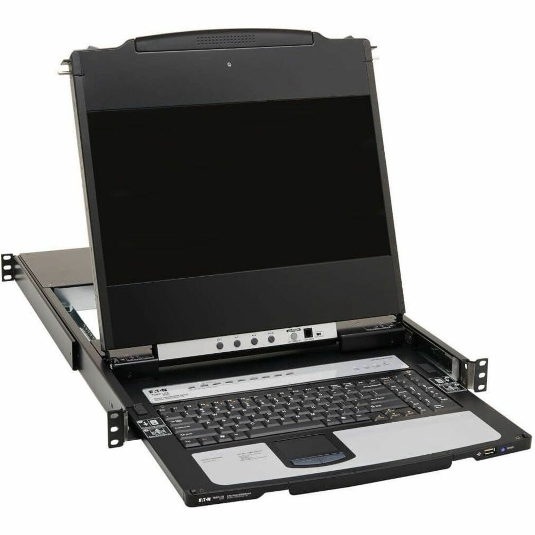 Eaton Tripp Lite Series 8-Port NetDirector DisplayPort KVM Switch Console with 17 in. LCD, Dual Rail, 1U Rack-Mount, TAA — B030-DP08-17D